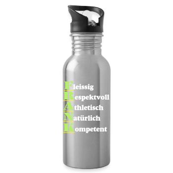 Frank , Vorname,Namensschild,Name,Fun Shirt (25) - Trinkflasche mit integriertem Trinkhalm - Lightsilver - Rechts