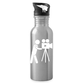 Cameraman Camerawoman Photographer Photographer - Water bottle with straw - silver - Right