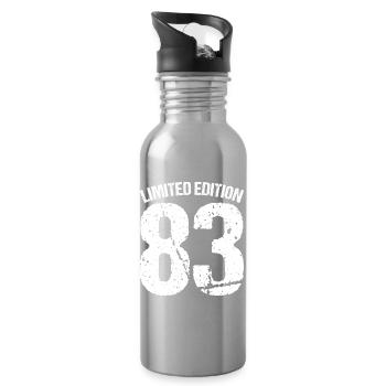 Limitierte Edition 83 Abzeichen - Trinkflasche mit integriertem Trinkhalm - Lightsilver - Rechts