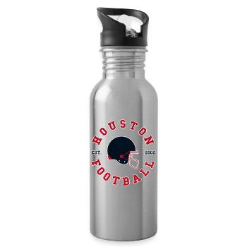 Houston Football Retro Logo - Trinkflasche mit integriertem Trinkhalm - Lightsilver - Rechts