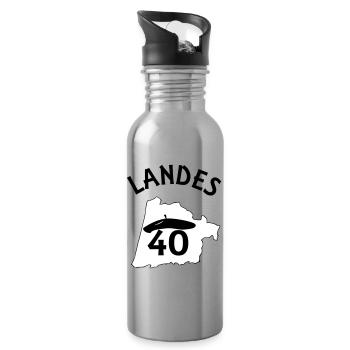 Landes - Gourde avec paille intégrée - argent clair - Droite