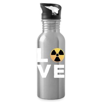 Liebesgeschenk Manip Radioologe Radiologie - Trinkflasche mit integriertem Trinkhalm - Lightsilver - Rechts