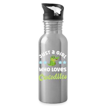 Crocodile Crocodiles - Water bottle with straw - silver - Right