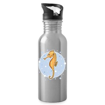 Sea horse - Water bottle with straw - silver - Right