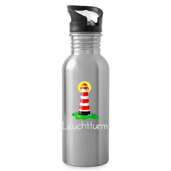 Leuchtturm - Trinkflasche mit integriertem Trinkhalm - Lightsilver - Rechts
