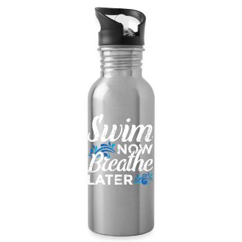 Drôle de sort de natation - Gourde avec paille intégrée - argent clair - Droite