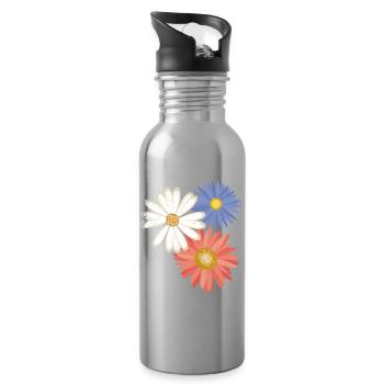 3 flowers - Trinkflasche mit integriertem Trinkhalm - Lightsilver - Rechts