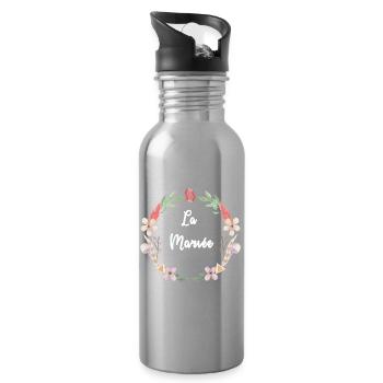 Collection Mariage Bohème - La Mariée - Gourde avec paille intégrée - argent clair - Droite