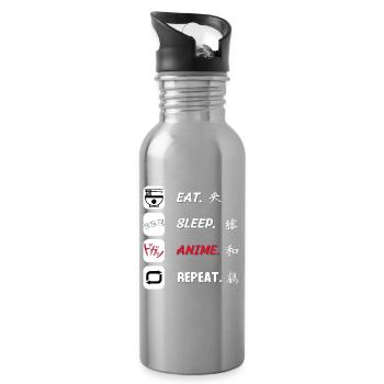 Eat Sleep Anime Repeat - Water bottle with straw - silver - Right