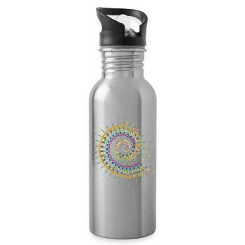 Shell shape snail in bright summer colors - Water bottle with straw - silver - Right