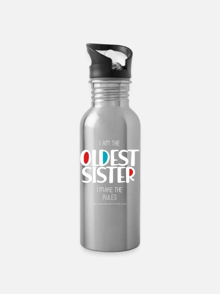 Oldest Sister - Water bottle with straw - silver