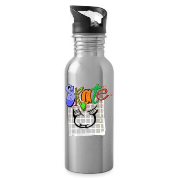Skate - Trinkflasche mit integriertem Trinkhalm - Lightsilver - Rechts