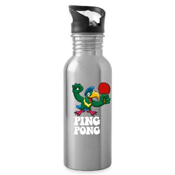 Ping Pong Champion Design Tennis de table et - Gourde avec paille intégrée - argent clair - Droite
