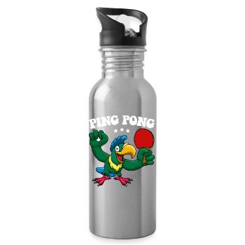 Ping Pong Champion Design Tennis de table et - Gourde avec paille intégrée - argent clair - Droite