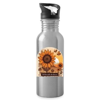 Sunshine for the soul - Water bottle with straw - silver - Right