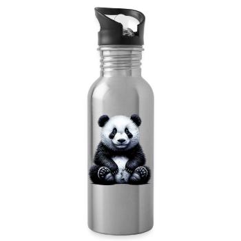 Panda - Trinkflasche mit integriertem Trinkhalm - Lightsilver - Rechts