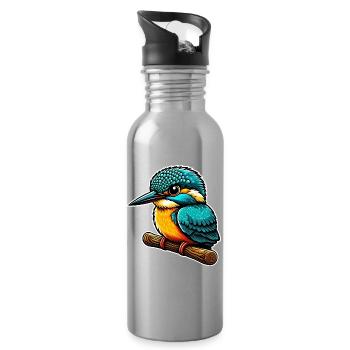 Kingfisher - Water bottle with straw - silver - Right