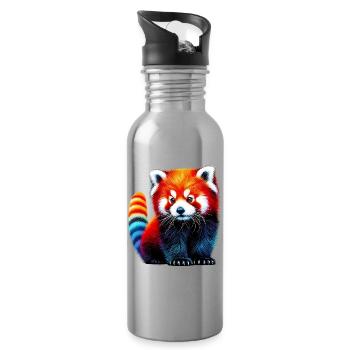 Petit panda - Gourde avec paille intégrée - argent clair - Droite