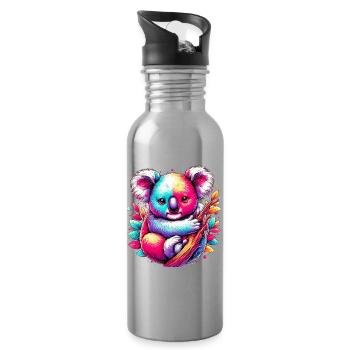 Koala - Trinkflasche mit integriertem Trinkhalm - Lightsilver - Rechts
