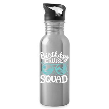 Geburtstags-Kreuzfahrtparty - Trinkflasche mit integriertem Trinkhalm - Lightsilver - Rechts