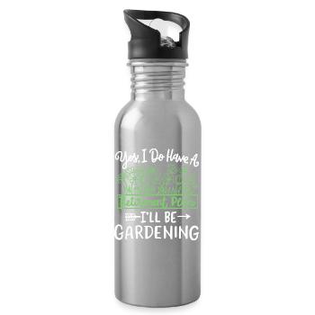 Gartenarbeit Gärtner - Trinkflasche mit integriertem Trinkhalm - Lightsilver - Rechts