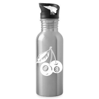 8-Kugel Kirschen Kreativ Minimalistisch - Trinkflasche mit integriertem Trinkhalm - Lightsilver - Rechts