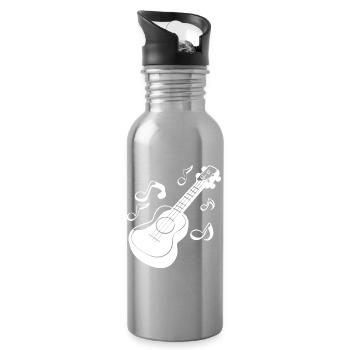 Ukulele Grafik - Trinkflasche mit integriertem Trinkhalm - Lightsilver - Rechts