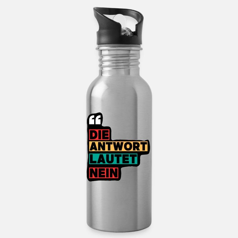 Die Antwort Lautet Nein - Trinkflasche mit integriertem Trinkhalm - Lightsilver