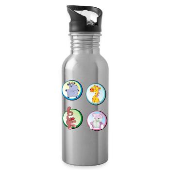 Spielzeug Teddy Hippo Hasi - Trinkflasche mit integriertem Trinkhalm - Lightsilver - Rechts