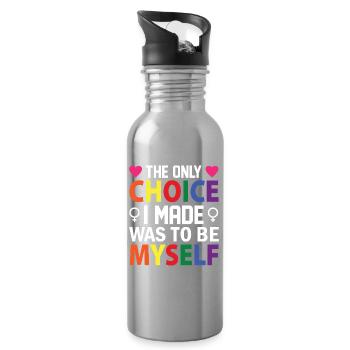 LGBT Pride Month - Die einzige Entscheidung, die ich getroffen habe, war, - Trinkflasche mit integriertem Trinkhalm - Lightsilver - Rechts