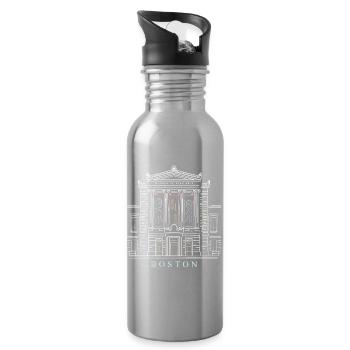 Boston, Handzeichnung Kunstmuseum, USA - Trinkflasche mit integriertem Trinkhalm - Lightsilver - Rechts