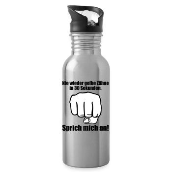 Nie wieder gelbe Zahne in 30 Sekunden - Trinkflasche mit integriertem Trinkhalm - Lightsilver - Rechts