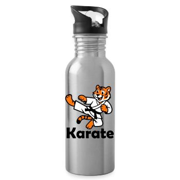 Karate Tiger - Trinkflasche mit integriertem Trinkhalm - Lightsilver - Rechts