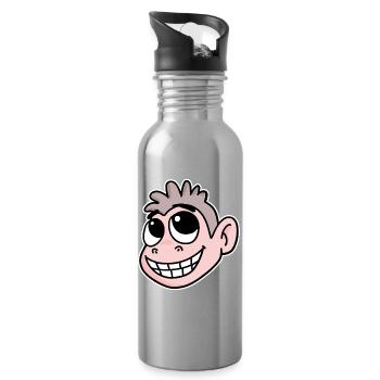 Funny Monkey Head - Water bottle with straw - silver - Right