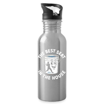 Der beste Platz im Haus Bucket Dad Baseball Dad - Trinkflasche mit integriertem Trinkhalm - Lightsilver - Rechts