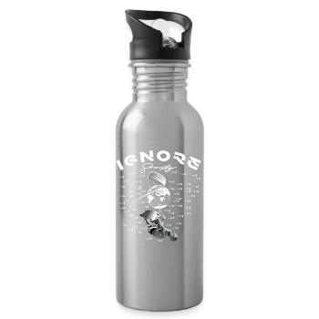 Ignorance Is Bliss - Street Art Style - Water bottle with straw - silver - Right
