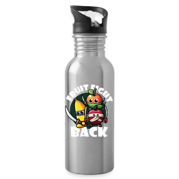 Fruit Fight Back - Water bottle with straw - silver - Right