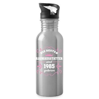 Interior decorator Birthday born in 1985 - Water bottle with straw - silver - Right