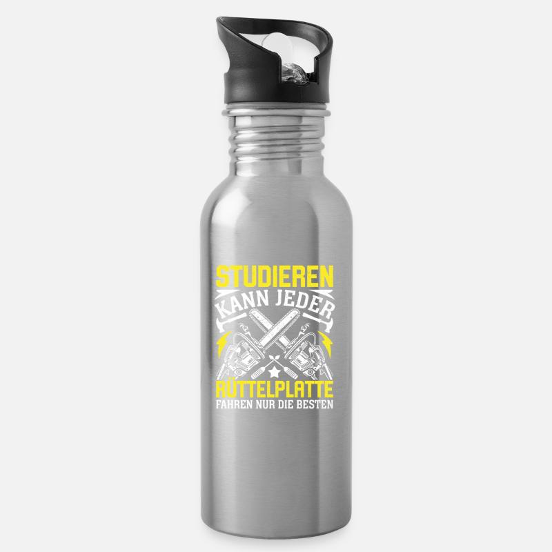 Studieren Kann Jeder  - Trinkflasche mit integriertem Trinkhalm - Lightsilver