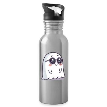 Ghost Chic Schwarze Cartoon-Brille - Trinkflasche mit integriertem Trinkhalm - Lightsilver - Rechts
