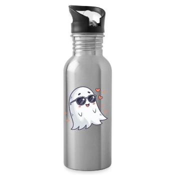 Cool Ghost Sunglasses - Water bottle with straw - silver - Right