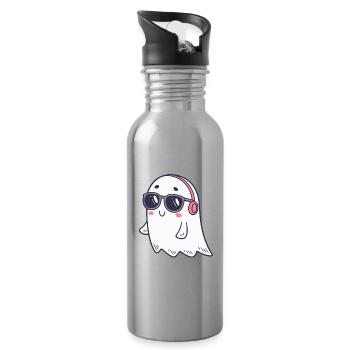 Süße Ghost DJ Brille - Trinkflasche mit integriertem Trinkhalm - Lightsilver - Rechts