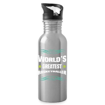 Word's Greatest Basketballer - Trinkflasche mit integriertem Trinkhalm - Lightsilver - Rechts
