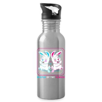 Gender Reveal Ostern Werdende Mutter - Trinkflasche mit integriertem Trinkhalm - Lightsilver - Rechts