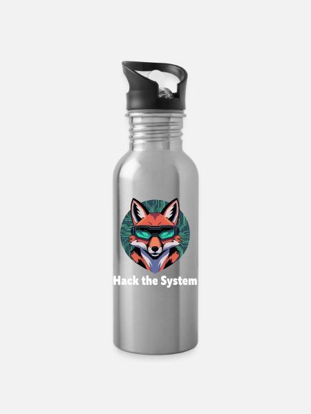 Fuchs Cyberspace VR-Goggles - Trinkflasche mit integriertem Trinkhalm - Lightsilver