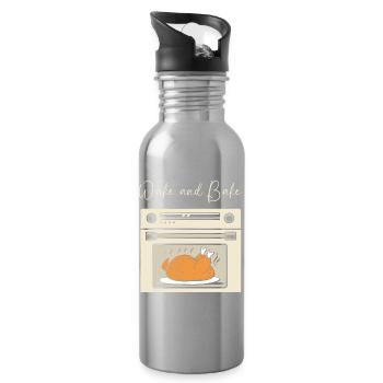 Thanksgiving Mama Mutter Oma Großmutter - Trinkflasche mit integriertem Trinkhalm - Lightsilver - Rechts