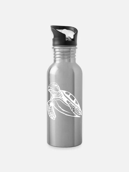 Schildkröte Schildkröten T-shirt Geschenk - Trinkflasche mit integriertem Trinkhalm - Lightsilver