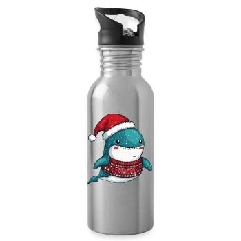 Wal Weihnachten - Trinkflasche mit integriertem Trinkhalm - Lightsilver - Rechts