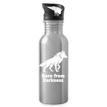 Born from Darkness Wolf - Trinkflasche mit integriertem Trinkhalm - Lightsilver - Rechts