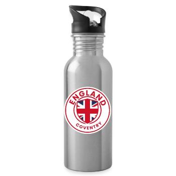 Coventry Crest Inspired Roundel - Water bottle with straw - silver - Right
